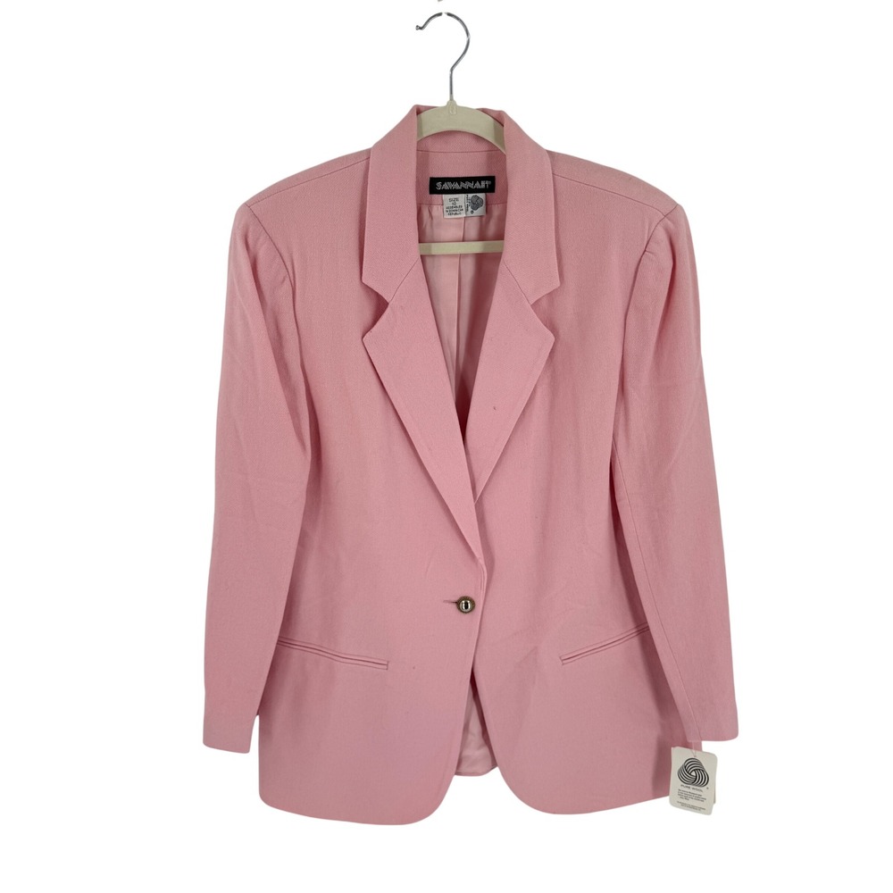 Vintage Pink Savannah II Blazer 10 Pure Wool Suit Jacket Pastel Preppy Old Money